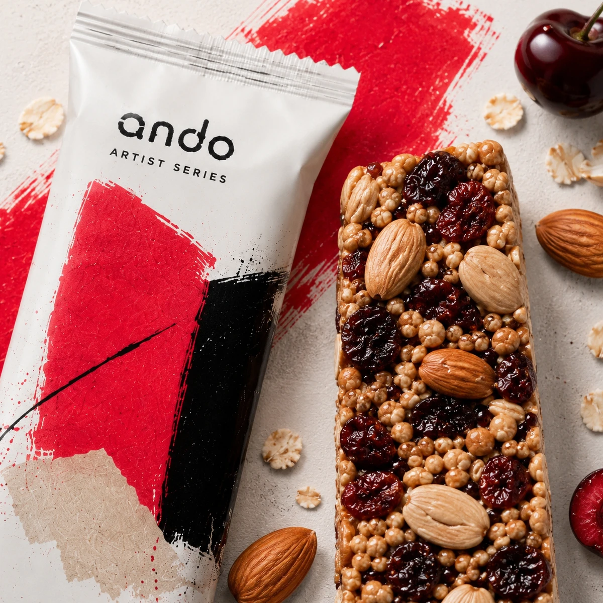 Cherry and Almond с крупным планом и ингредиентами